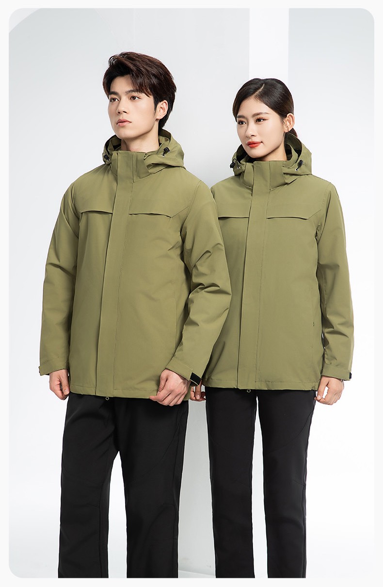 YJ-968 海源三合一沖鋒衣工作服男純色團體企業(yè)工裝加絨保暖外套廠服定制(圖17)