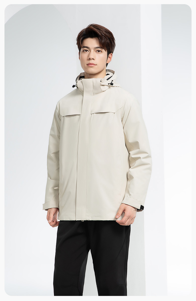 YJ-968 海源三合一沖鋒衣工作服男純色團體企業(yè)工裝加絨保暖外套廠服定制(圖20)