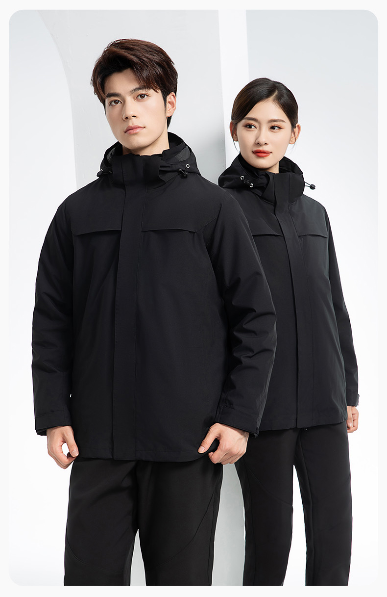 YJ-968 海源三合一沖鋒衣工作服男純色團體企業(yè)工裝加絨保暖外套廠服定制(圖22)