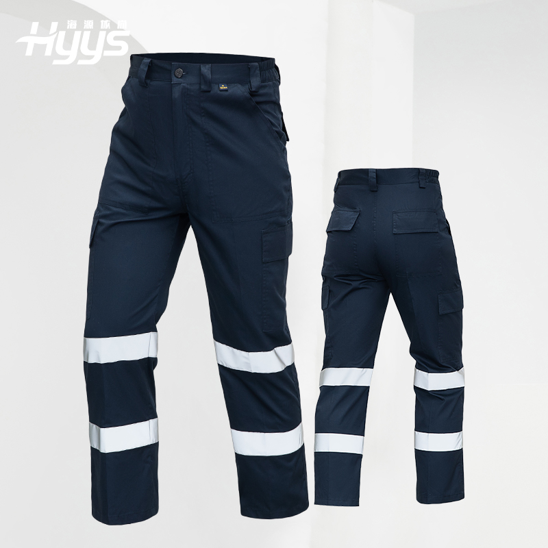 WQ2119X 夏季薄款純棉反光條勞保工裝褲男建筑工地寬松多兜多口袋大兜工作服褲子